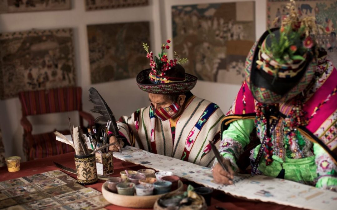 Primitivo Evanán deja testimonio de la pandemia del Coronavirus en sus tradicionales tablas de Sarhua